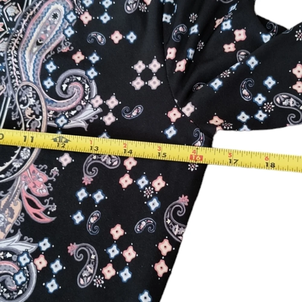 White House Black Market 3/4-Sleeve Paisley Print Knit Shift Dress Size …